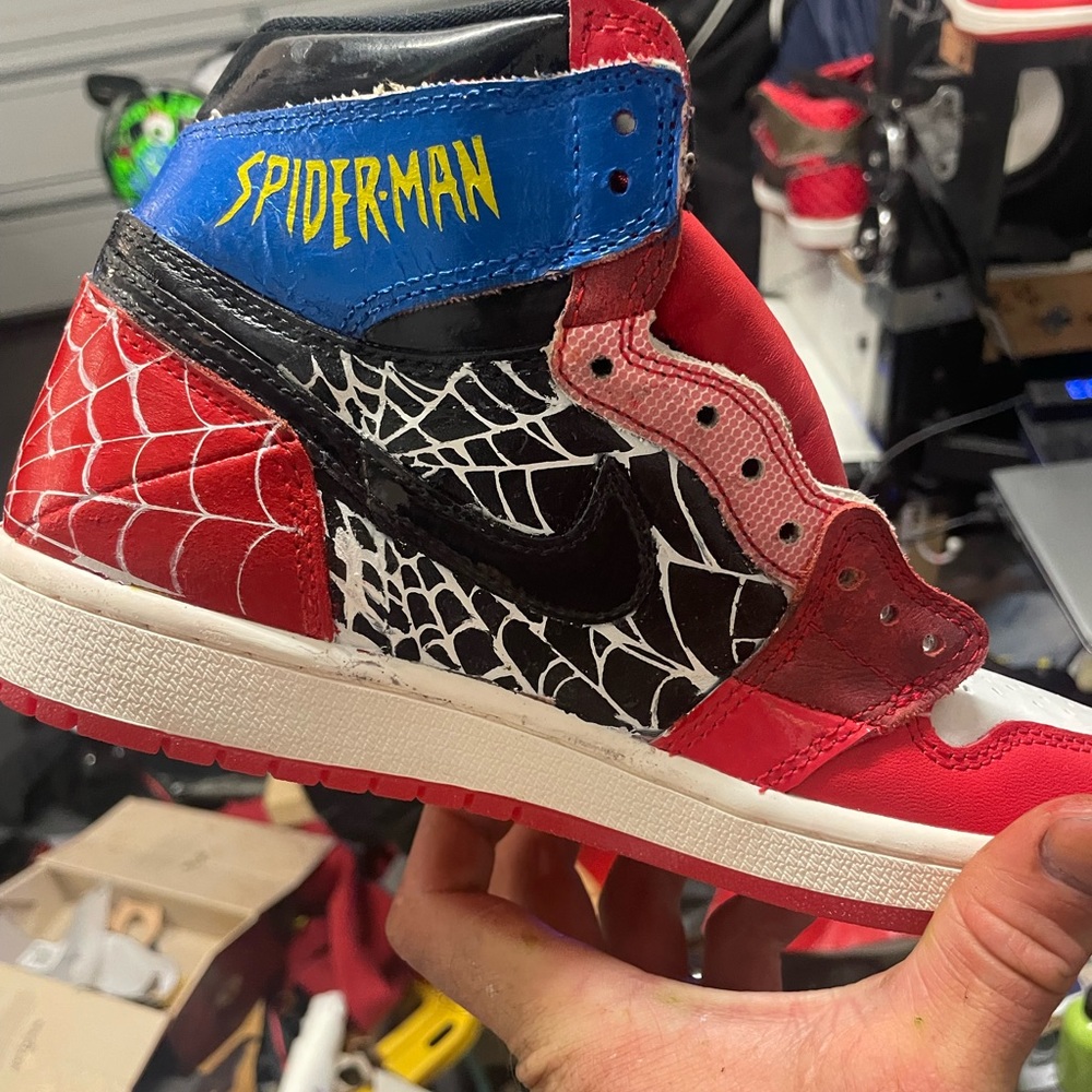 Custom Spider-Man jordans size 6